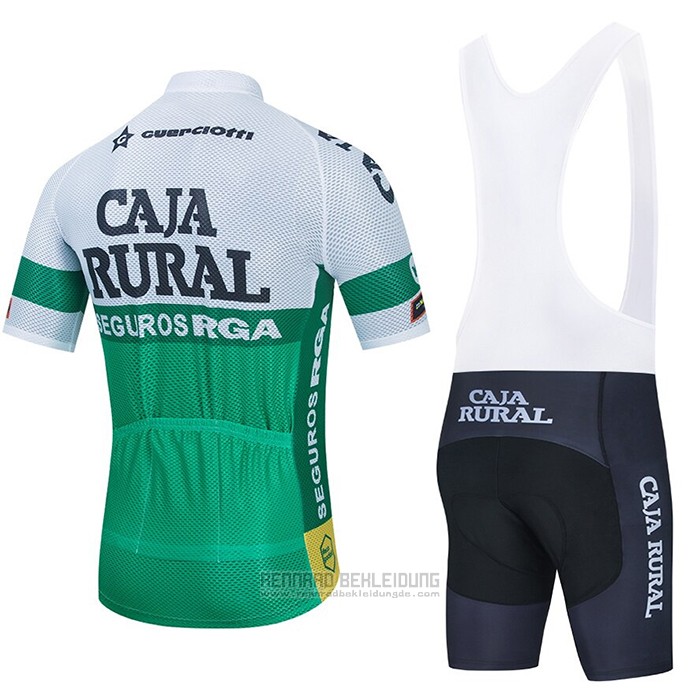 2021 Fahrradbekleidung Caja Rural Wei Grun Trikot Kurzarm und Tragerhose